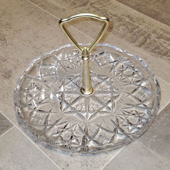 Vintage Other - EUC Vintage Glass Handled Tray